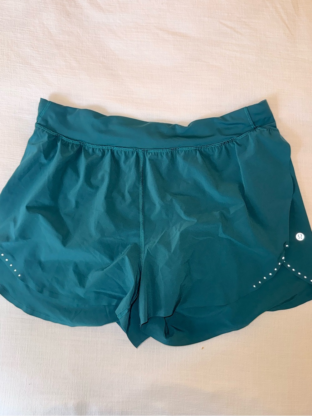 Lululemon Athletica Teal Running Shorts with Reflective Dots